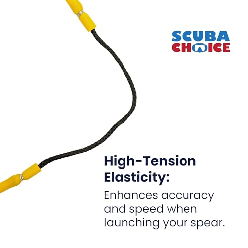 Scuba Choice 28-3/8in length yellow sling demonstrates balanced flexibility