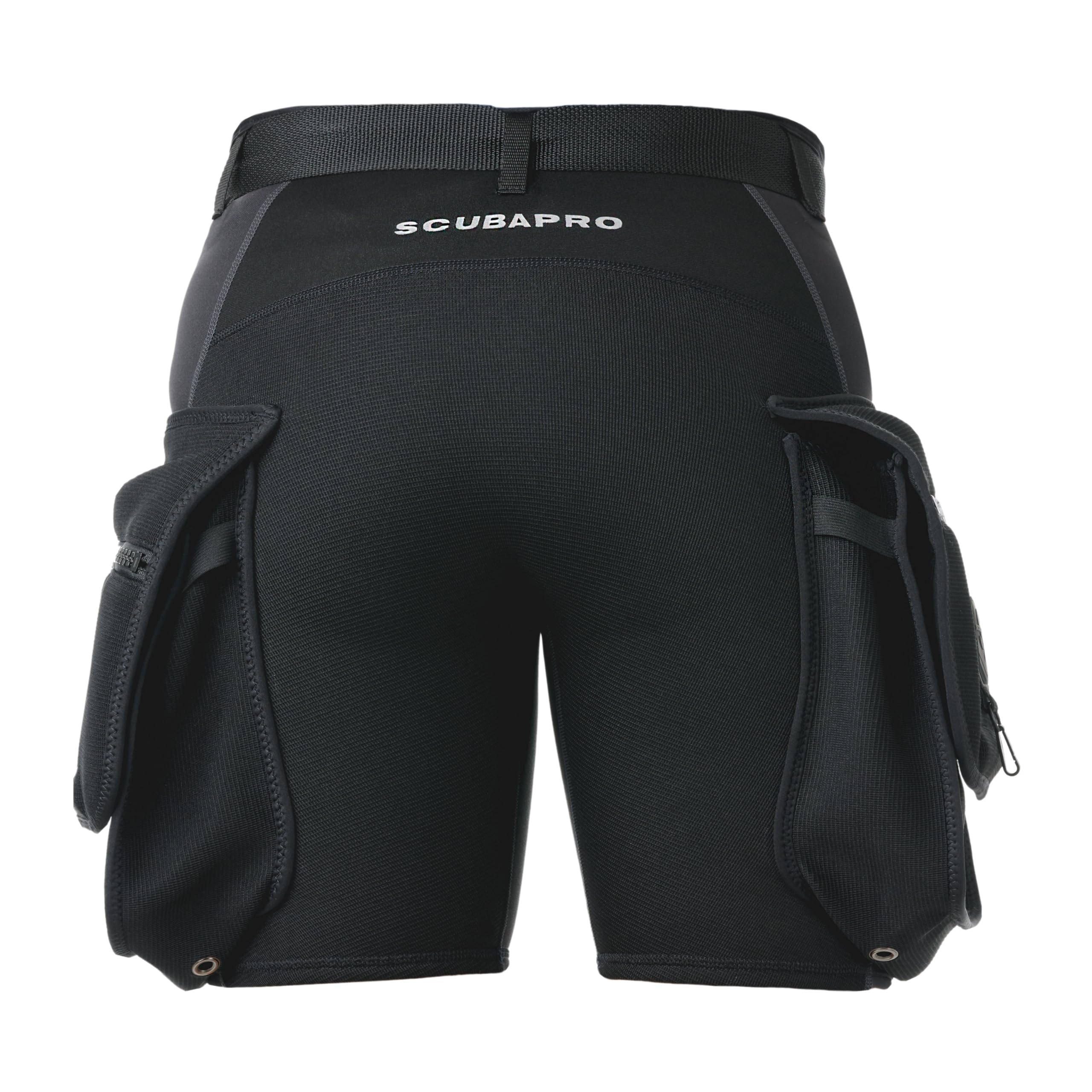 SCUBAPRO Hybrid Cargo Shorts seat panel close-up highlighting abrasion resistance.