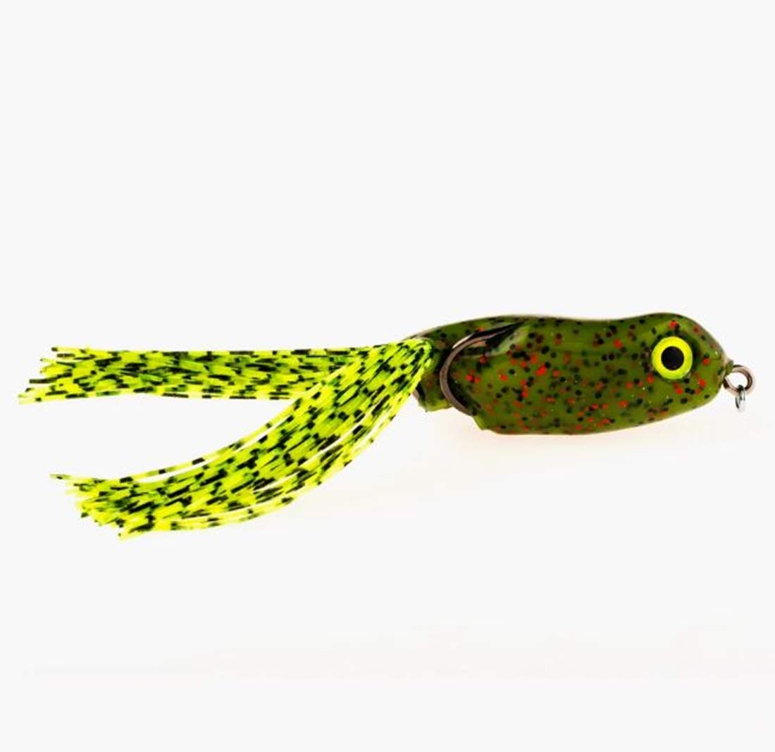 Scum Frog Pro Series Frog Watermelon Red in top-down view showing high visibility over vegetation