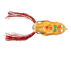 SCUM FROG Trophy Gingerbread Man lure side eyes—vivid detail to attract predatory fish.