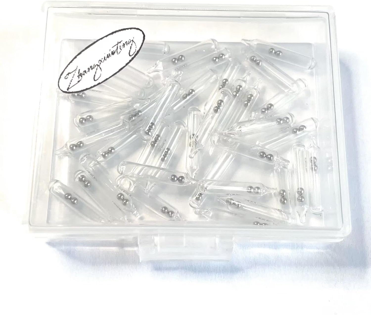 Pack of 50 glass rattles for fishing lures and flies
