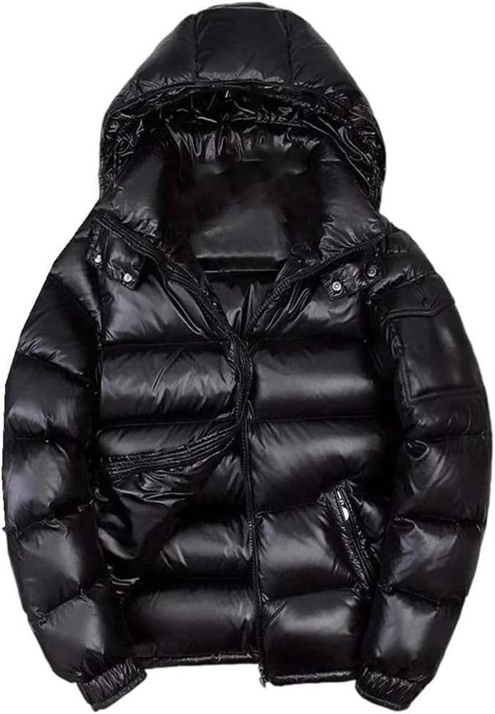 SDKOLPBNMZX mens winter puffer jacket with hood offering reliable warmth