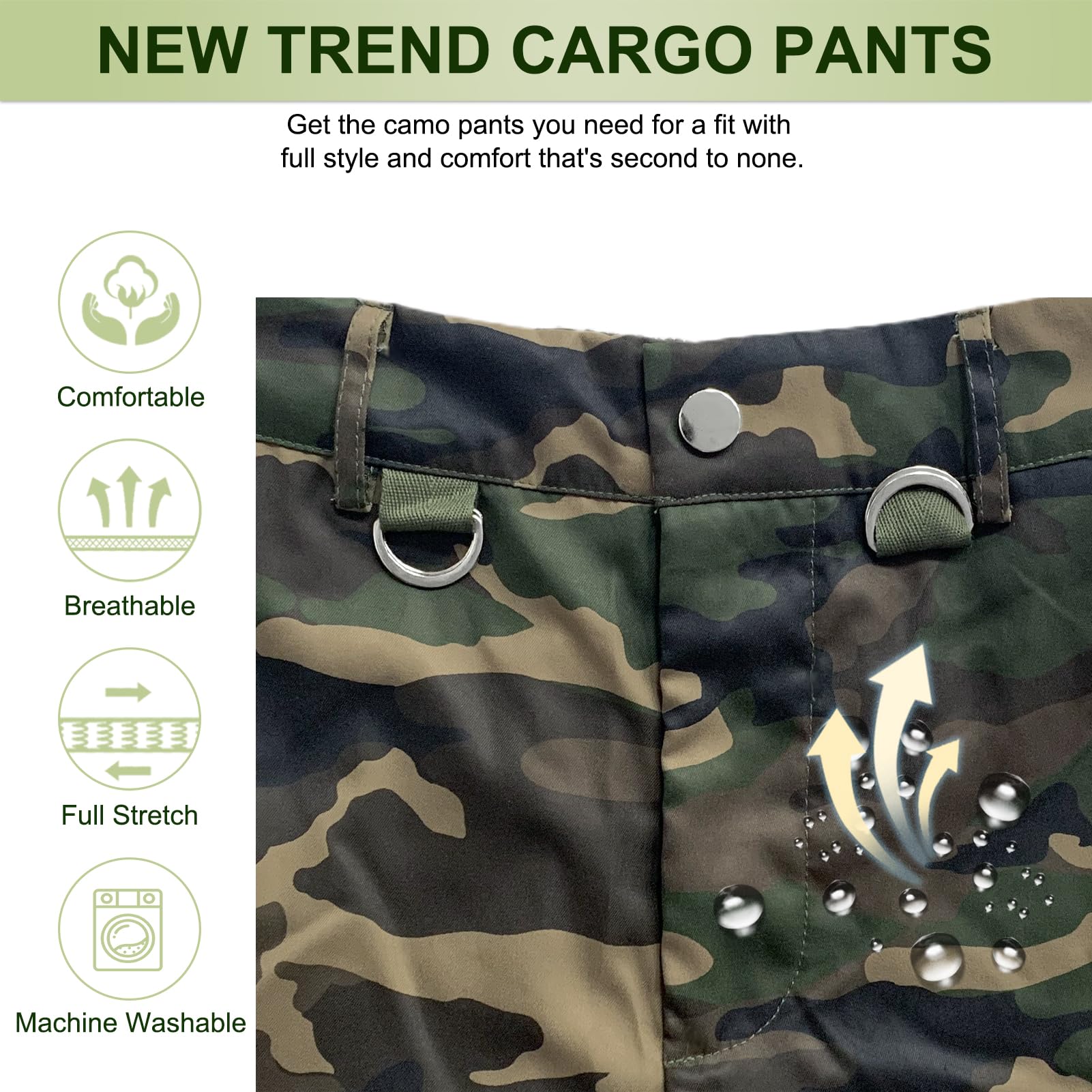 SDNGED camo pants full ensemble ready for outdoor and daily wear.