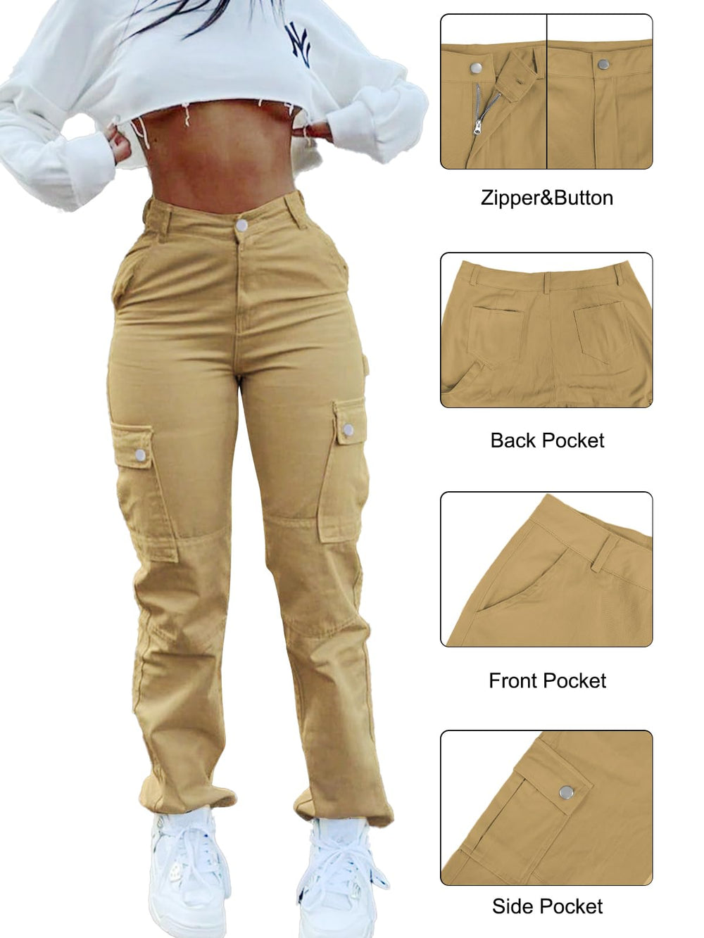 SDNGED cargo pants outfit idea with tee and boots for casual streetwear