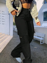 SDNGED cargo pants women wide-leg side view relaxed, comfortable movement