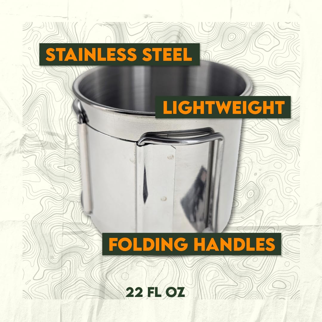 SE 22 oz capacity ideal for coffee, tea, or water on hikes.
