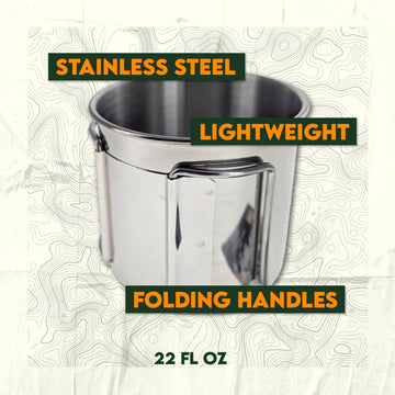 SE 22 oz capacity ideal for coffee, tea, or water on hikes.