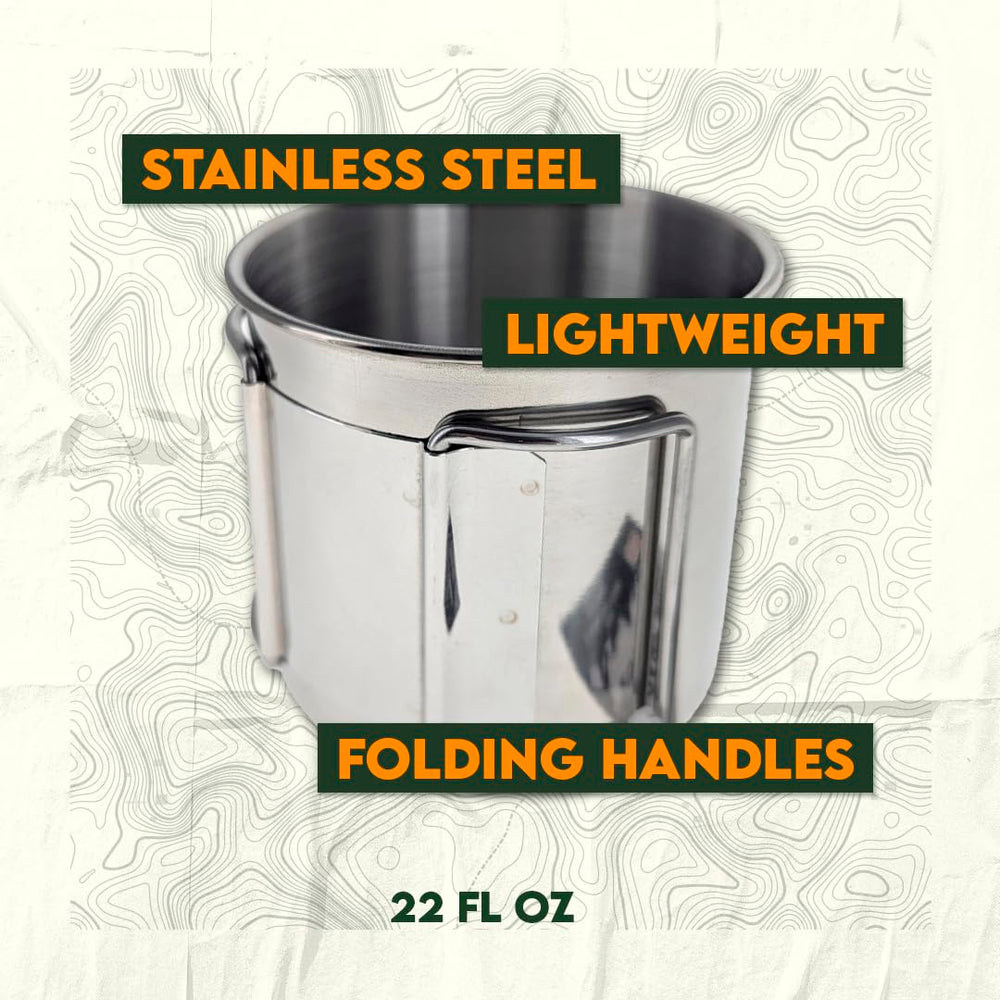SE 22 oz capacity ideal for coffee, tea, or water on hikes.