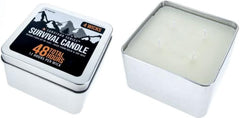 SE 4-Wick emergency candle in tin box provides steady light during emergencies