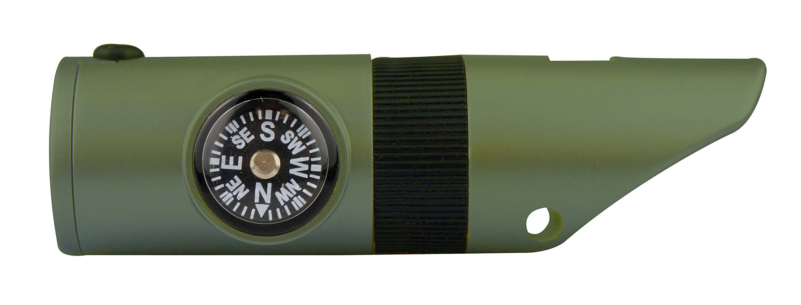 SE 7-in-1 green survival whistle magnifier for reading outdoors.