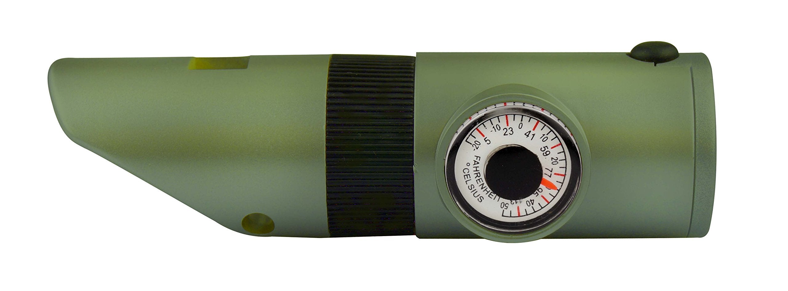 SE 7-in-1 green survival whistle signaling mirror for signaling.
