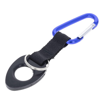 SE bottle holder with blue carabiner secures a bottle on belts and bags for quick access.