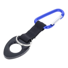 SE bottle holder with blue carabiner secures a bottle on belts and bags for quick access.