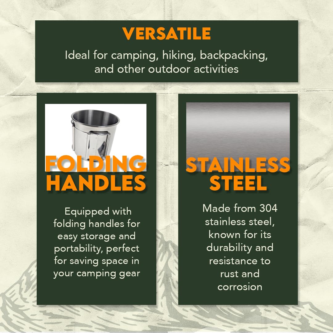 SE camping mug in 304 stainless steel built for rust resistance on outdoor trips.