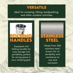 SE camping mug in 304 stainless steel built for rust resistance on outdoor trips.