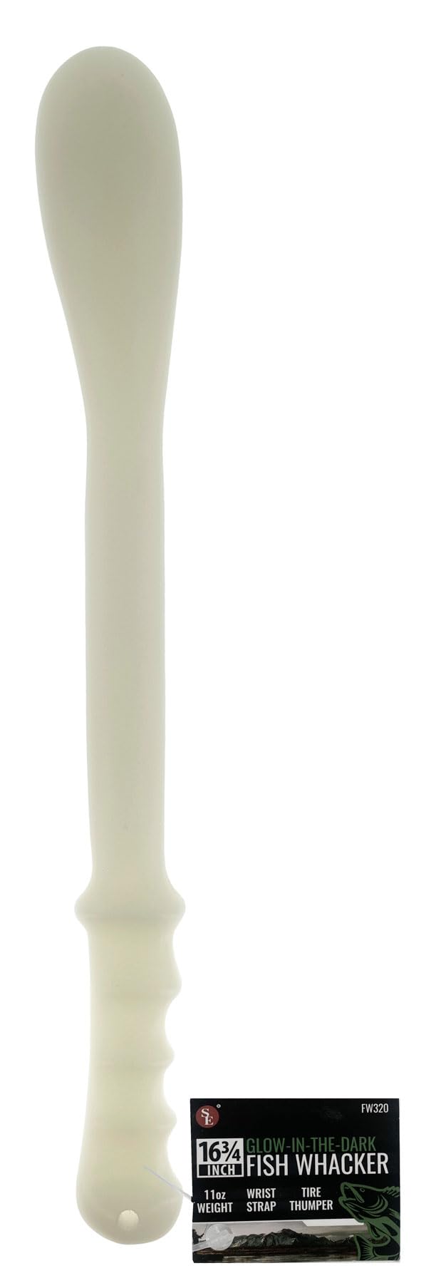 SE Glow-thumper bat glows for easy night fishing and handling.