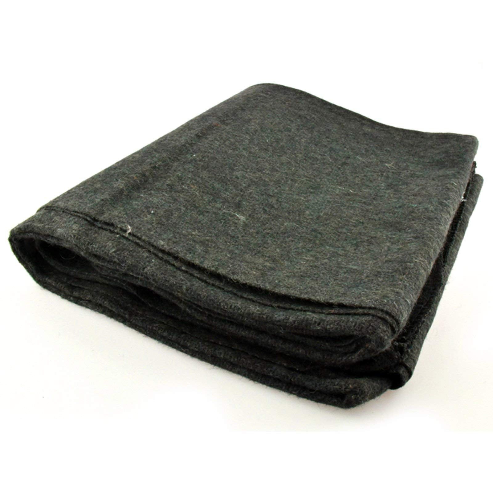 SE Olive Green Wool Blanket 60x80 provides cozy warmth for home or outdoor use.