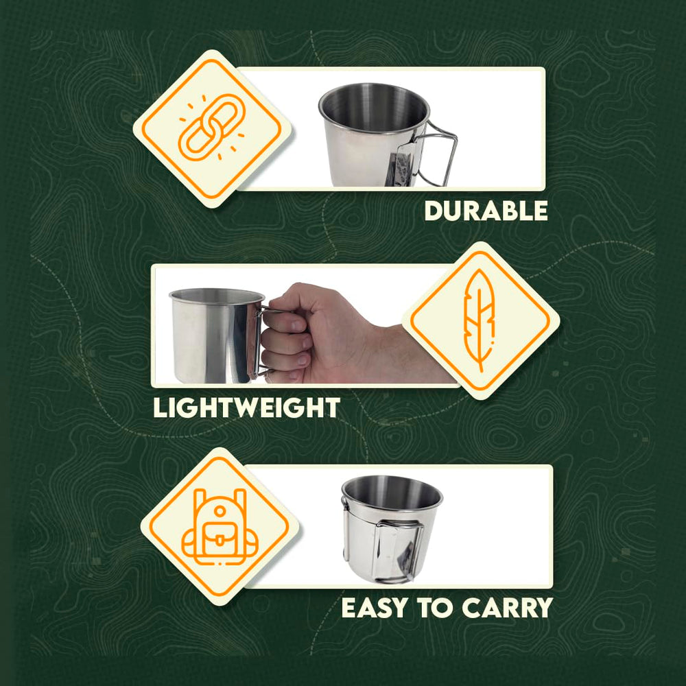 SE lightweight camp mug designed for camping, hiking, and backpacking.