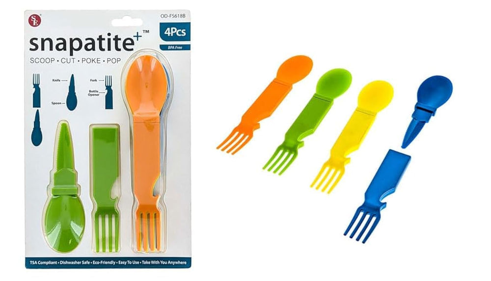 SE Snapatite knife included in a compact 4-in-1 set for on-the-go meals.