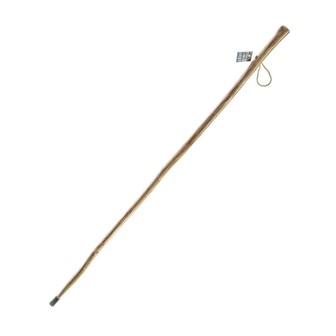 SE Survivor 60in wooden walking stick front view for sturdy trail support.