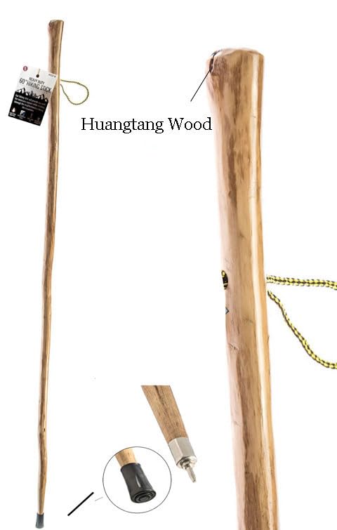 SE Survivor 60in wooden walking stick shown in an outdoor scene.