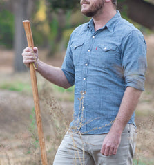 SE Survivor 60in wooden walking stick side view built for rugged hiking.