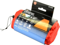 SE Survivor Series Emergency Sleeping Bag EB122OR with drawstring carry case, ideal for quick shelter.