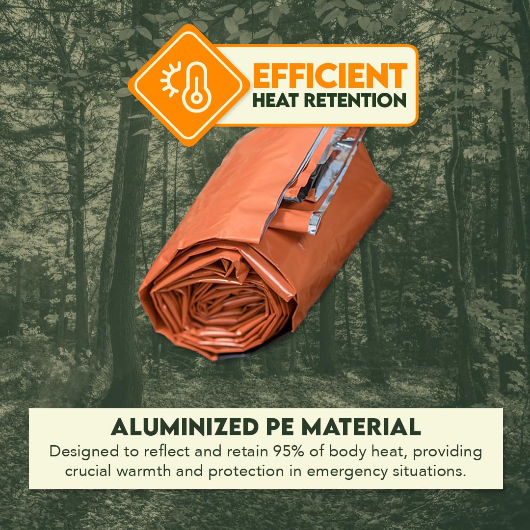 SE Survivor Series Emergency Sleeping Bag EB122OR heat retention up to 95 percent.