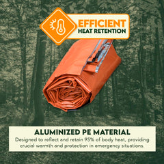 SE Survivor Series Emergency Sleeping Bag EB122OR heat retention up to 95 percent.