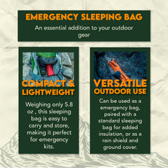 SE Survivor Series Emergency Sleeping Bag EB122OR interior with aluminized material reflecting heat.