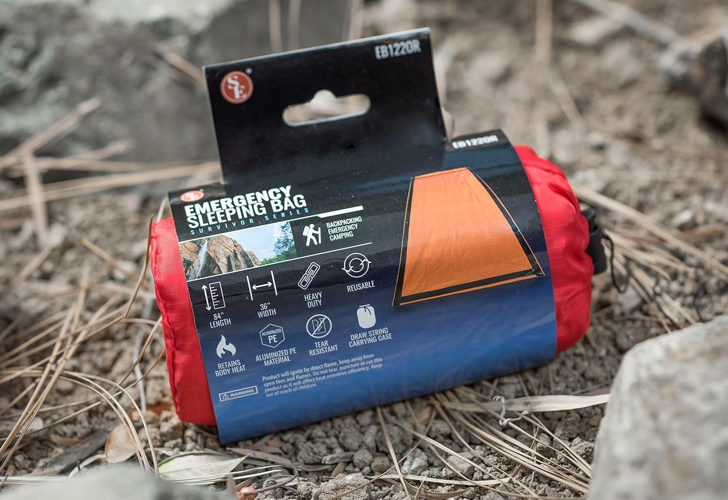 SE Survivor Series Emergency Sleeping Bag EB122OR used as a liner for extra insulation.