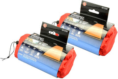 SE Survivor orange sleeping bag closed; high-visibility design helps locate gear quickly