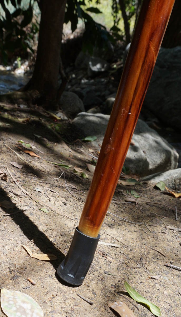SE Survivor Series floral carving on the walking stick showcases craftsmanship for nature walks