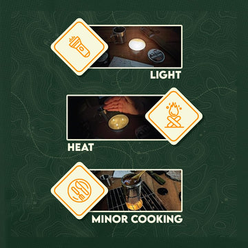 SE Survivor Series indoor-outdoor ready candle for blackout or camp