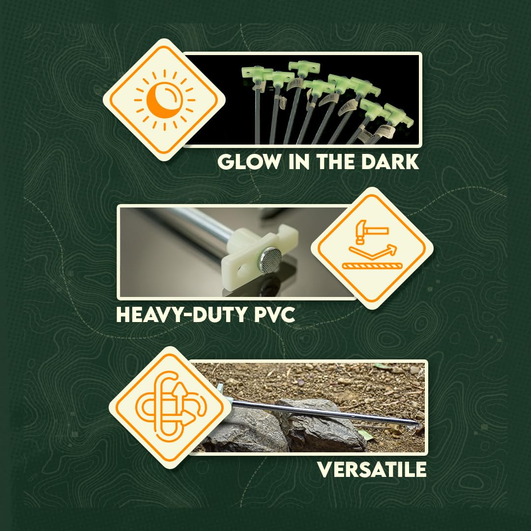 SE pegs perform well in dirt, grass, sand, and rocky ground.