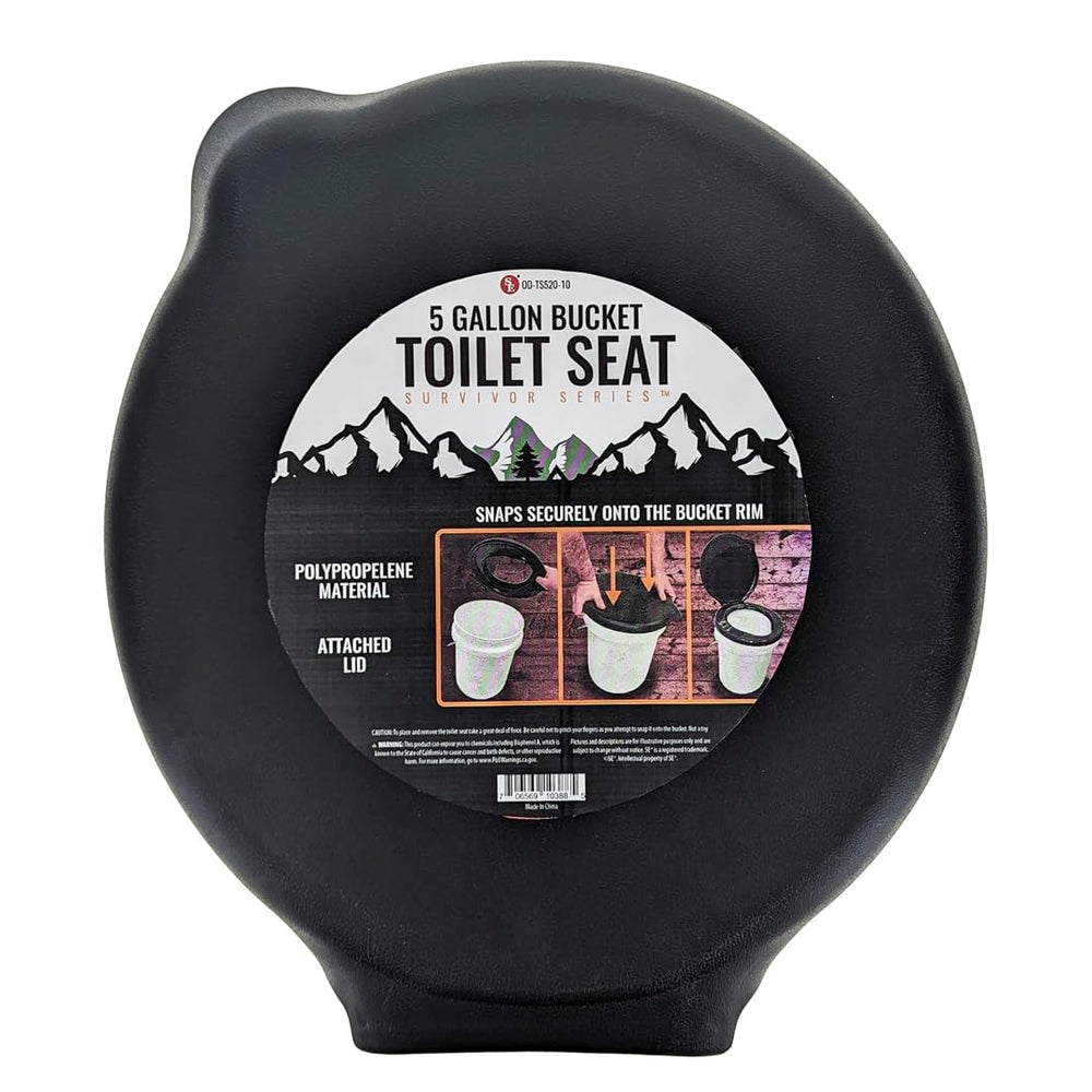 SE portable toilet seat lid fits a 5-gallon bucket for camping convenience.