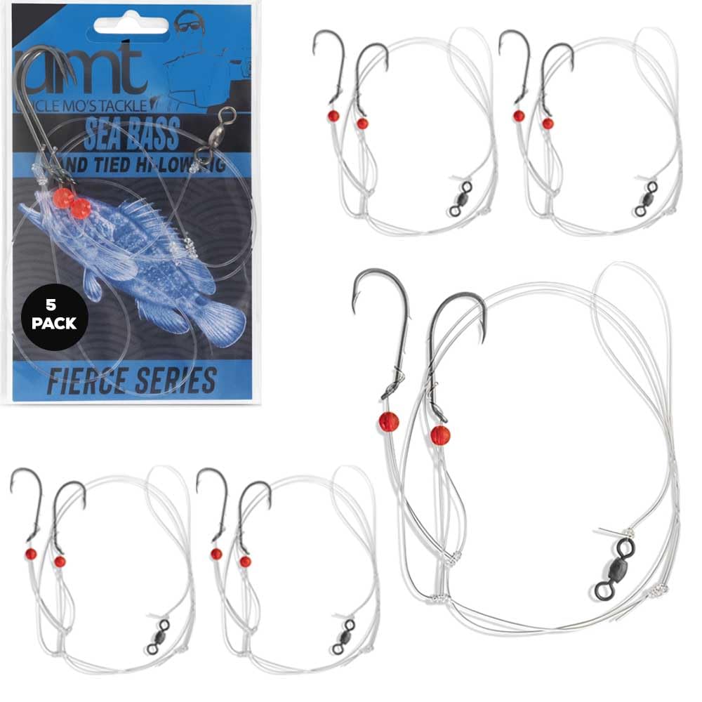 5-pack Sea Bass Hi-Lo Rig with Mustad hook and beads