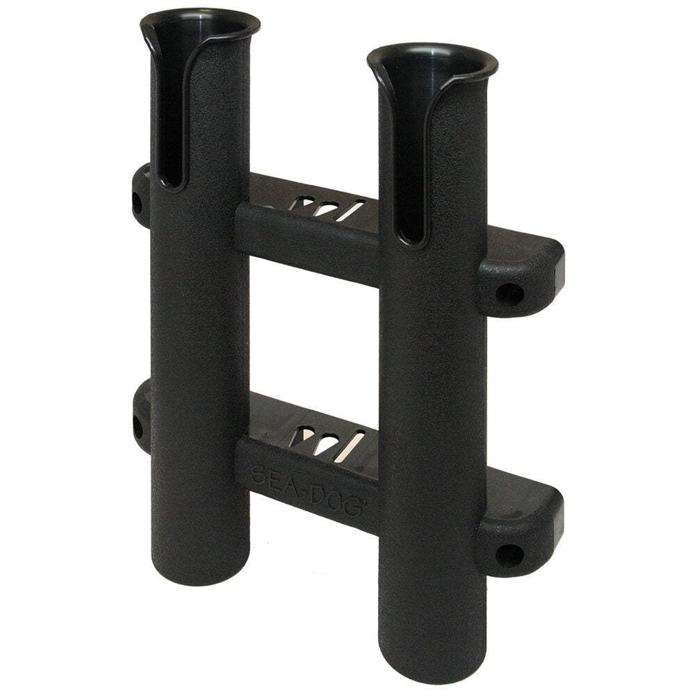 Sea-Dog two-pole side mount rod holder secures rods on deck for quick access