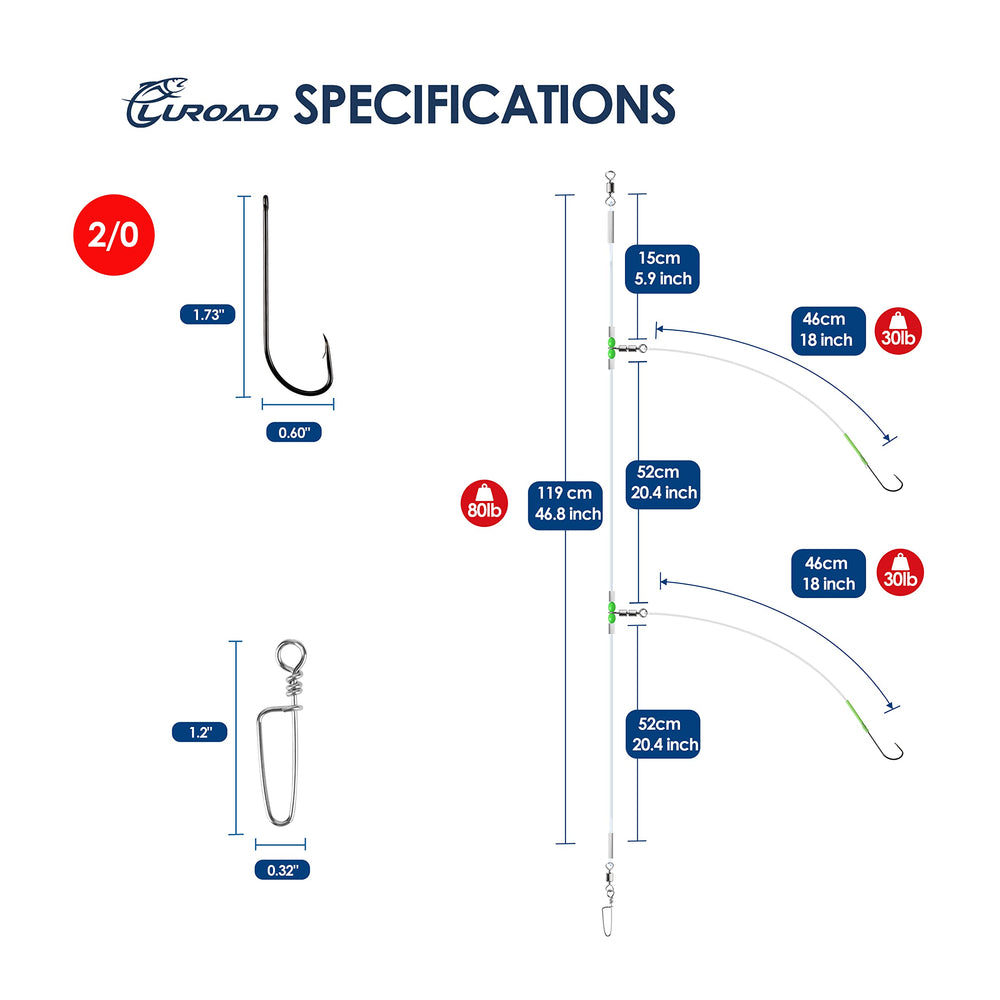 Deep drop snapper rig with Aberdeen hook