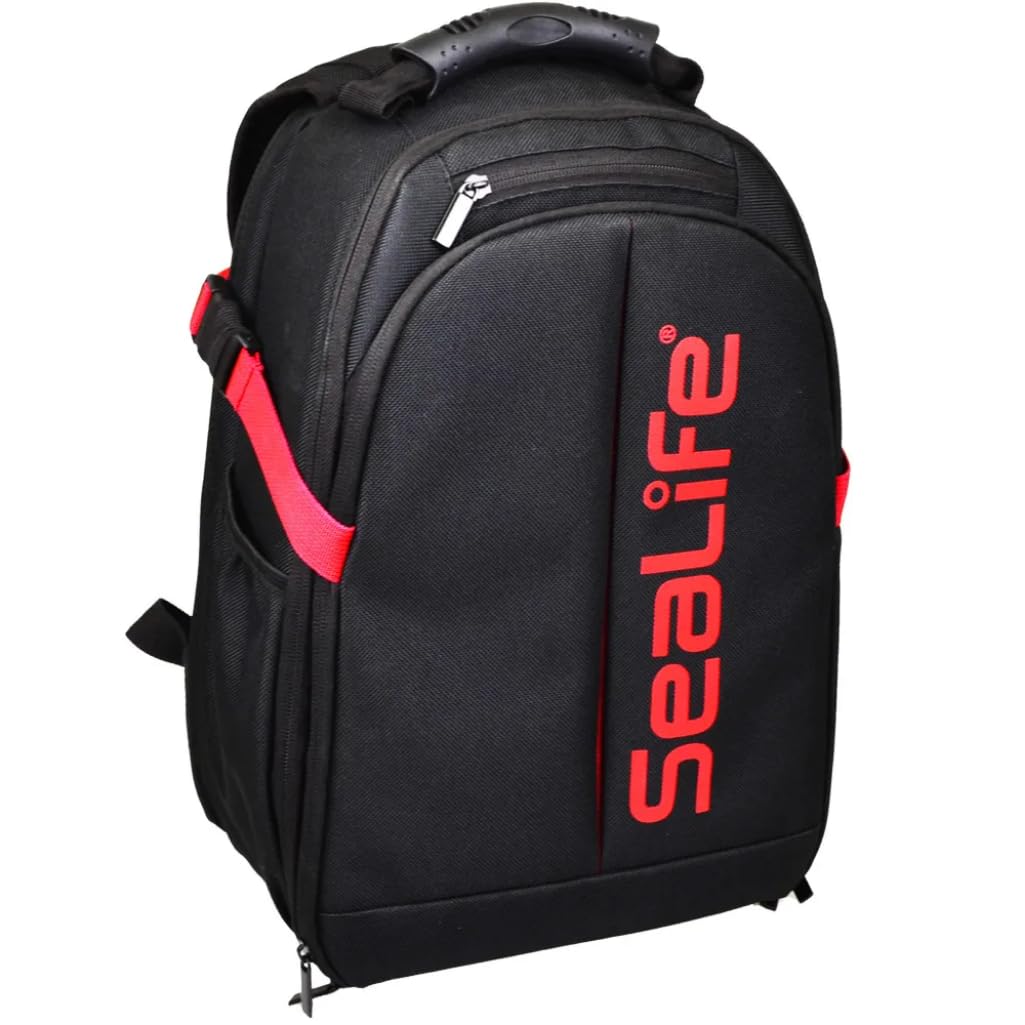 SeaLife Photo Pro Backpack wet compartment protects cameras and strobes on shoots