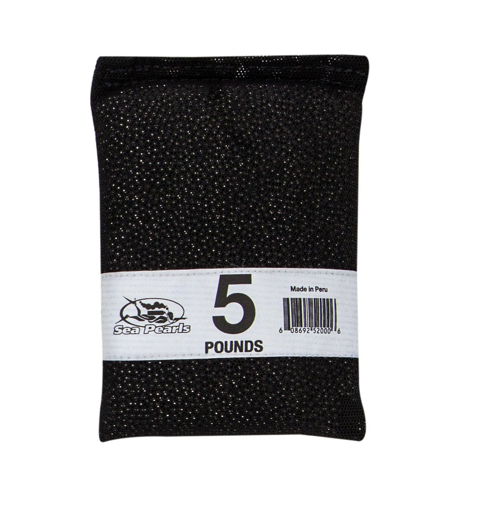 Sea Pearls soft mesh weights in black 5 lb 2-pack, ideal for controlled training and grip stability.