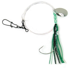 Sea Striker 365-SE squid skirt rig bottom hook with spinner blade for fluke fishing.