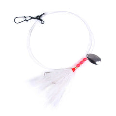 Sea Striker N8955-WH fluke rig with white bucktail spinner and 3-way swivel for versatile jigging