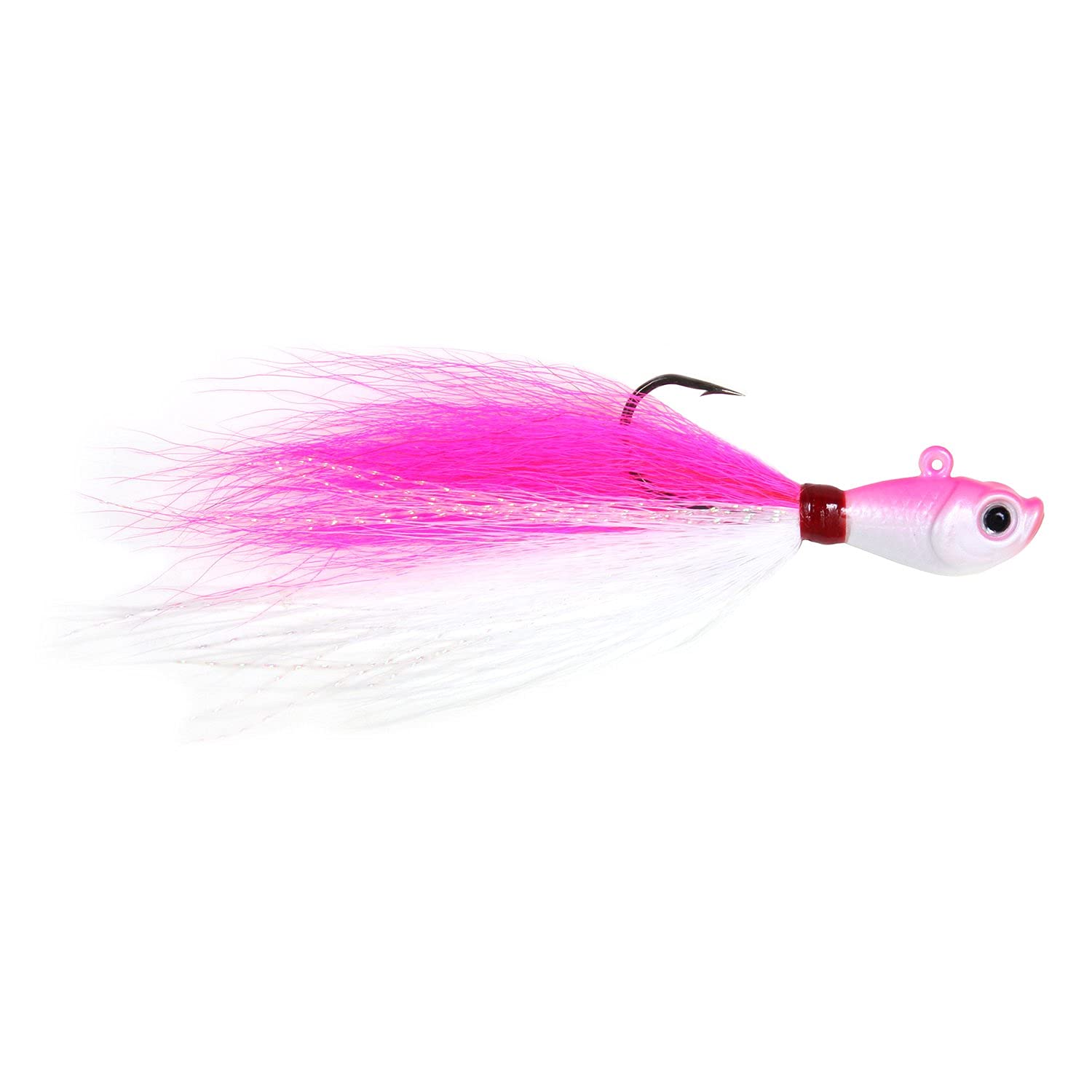 Sea Striker Sea Strike SSBTJ8-PW bucktail jig with holographic eyes in black nickel finish, ideal for saltwater jigging