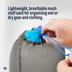 Sea to Summit 75D nylon mesh shows contents, aiding packing decisions