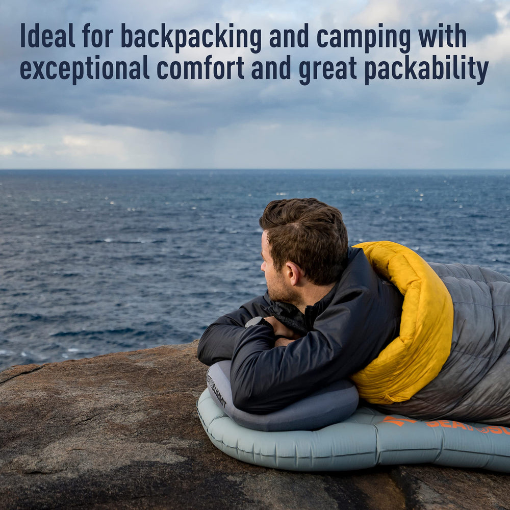 Sea to Summit Aeros Premium inflatable travel pillow PillowLock compatibility ensures secure attachment