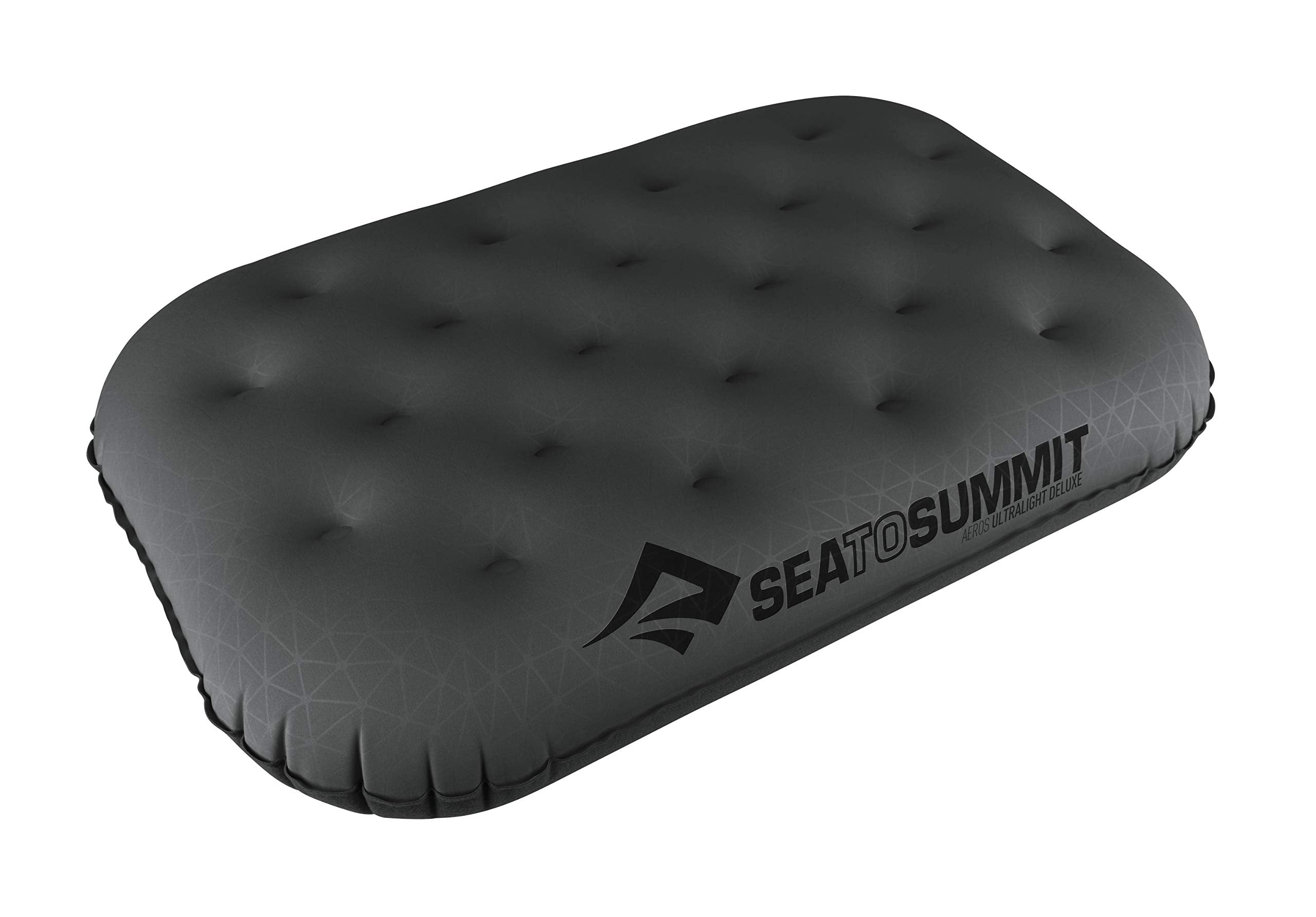 Sea to Summit Aeros Ultralight Deluxe pillow inflated for bed-like comfort outdoors.