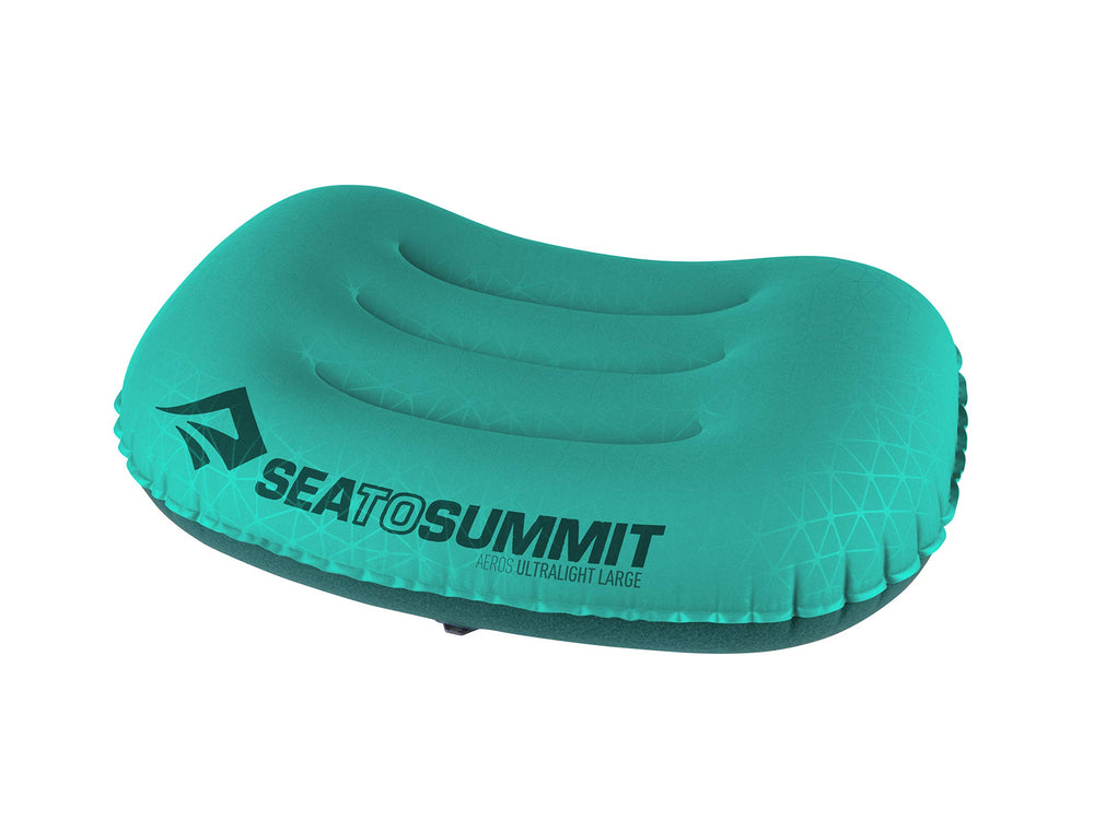 Sea to Summit Aeros Ultralight Pillow large inflated provides compact comfort for camping.