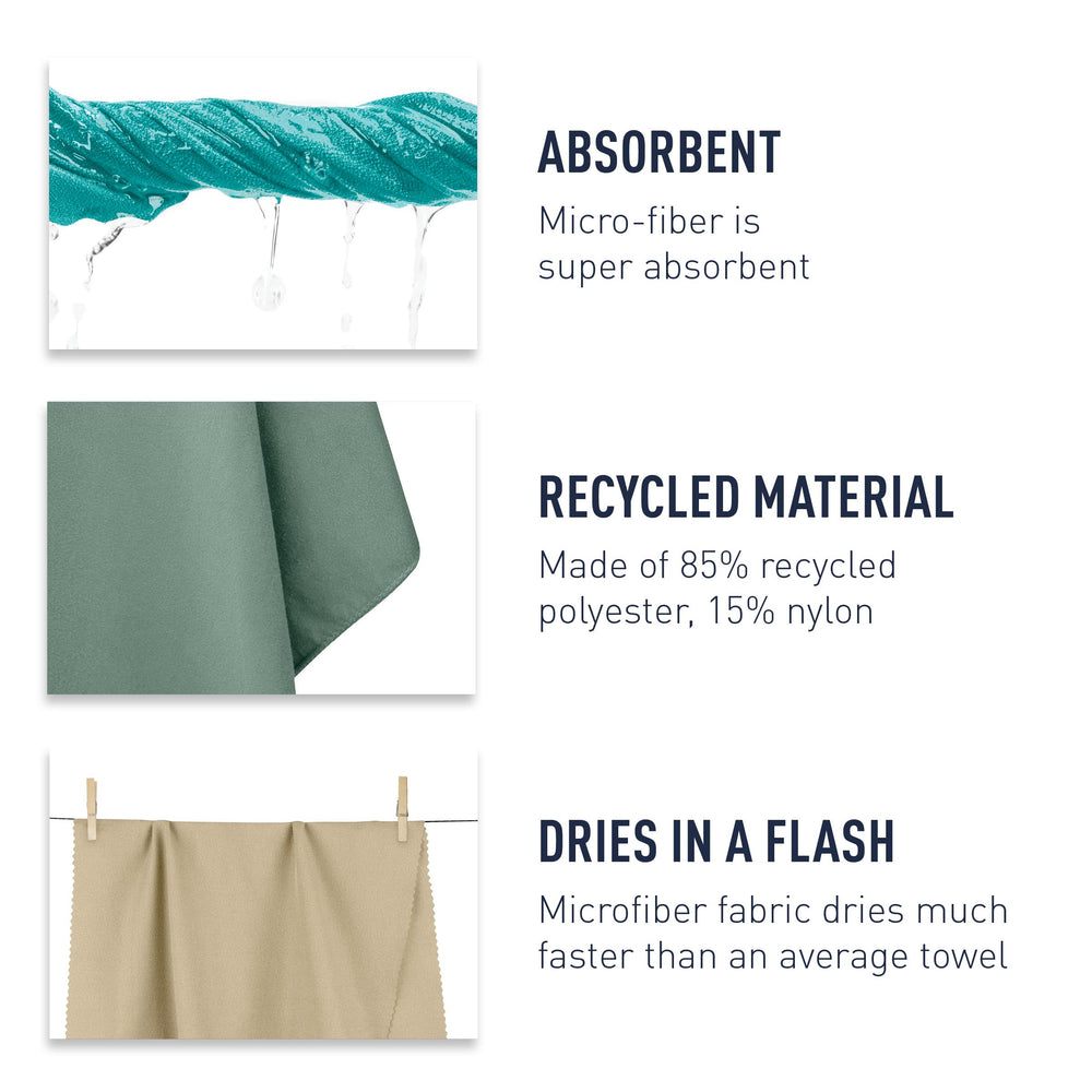 Sea to Summit AirLite Towel laser-cut edges reduce bulk when packed
