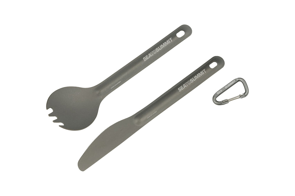 Sea to Summit Alpha Light cutlery set, ultra-lightweight for backpacking meals.